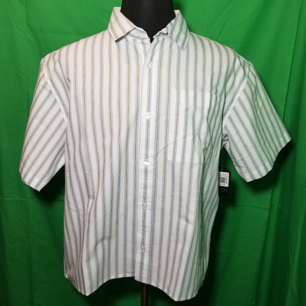 VALOR Collective Striped Button Up Short Sleeve Mens Medium Street Retro NWT